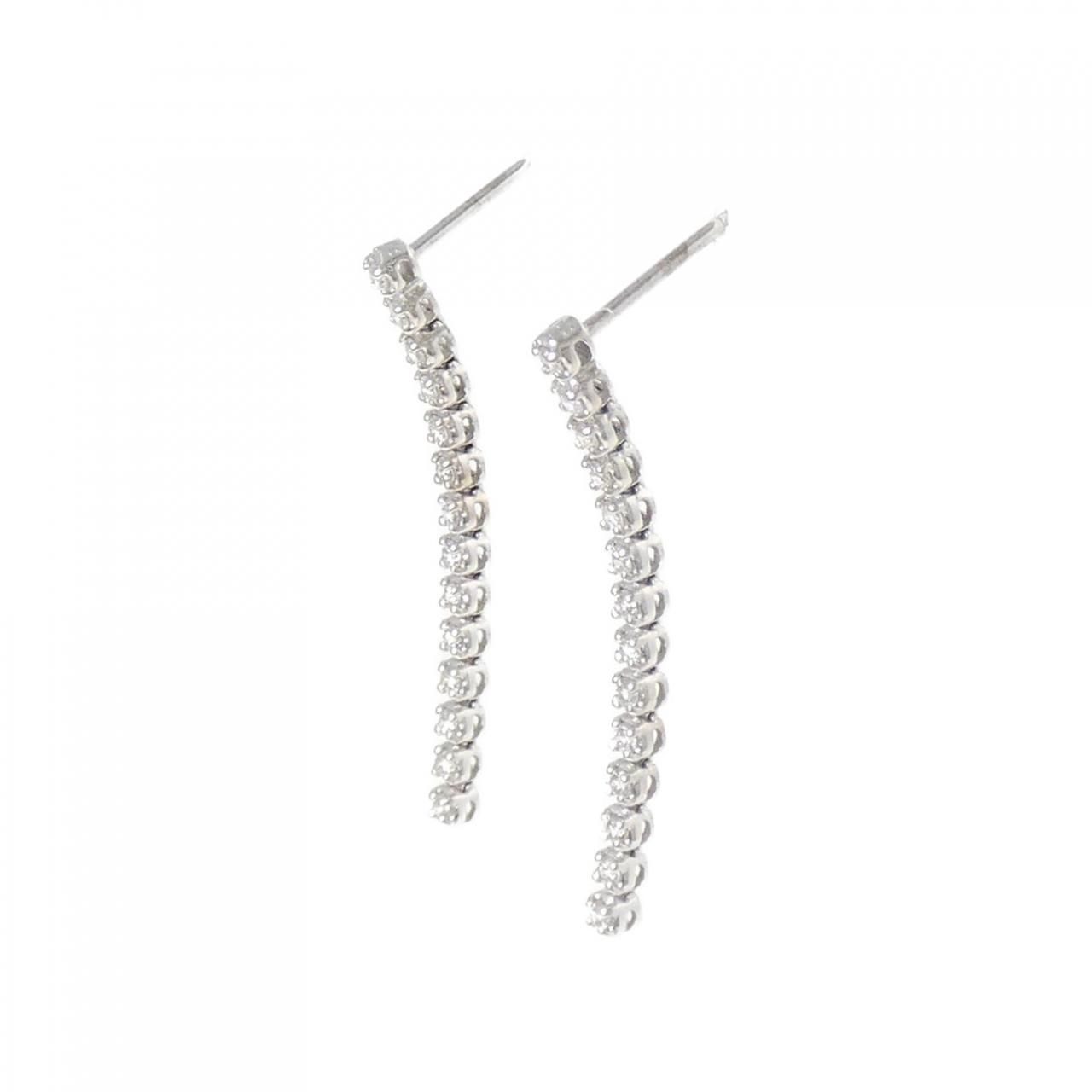 K 18 WG ダイヤモンド ピアス 0.34 CT