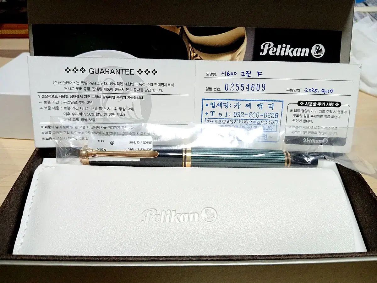 ペリカン M 600 グリーンストライプ 万年筆 Fニブ