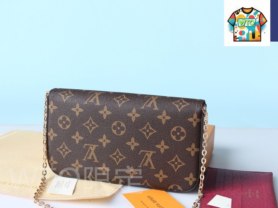 今日 Louis Vuitton ルイ ヴィトン フェリシー ハンドバッグ 二つの取り外し なポケットを備え 多用途に対応