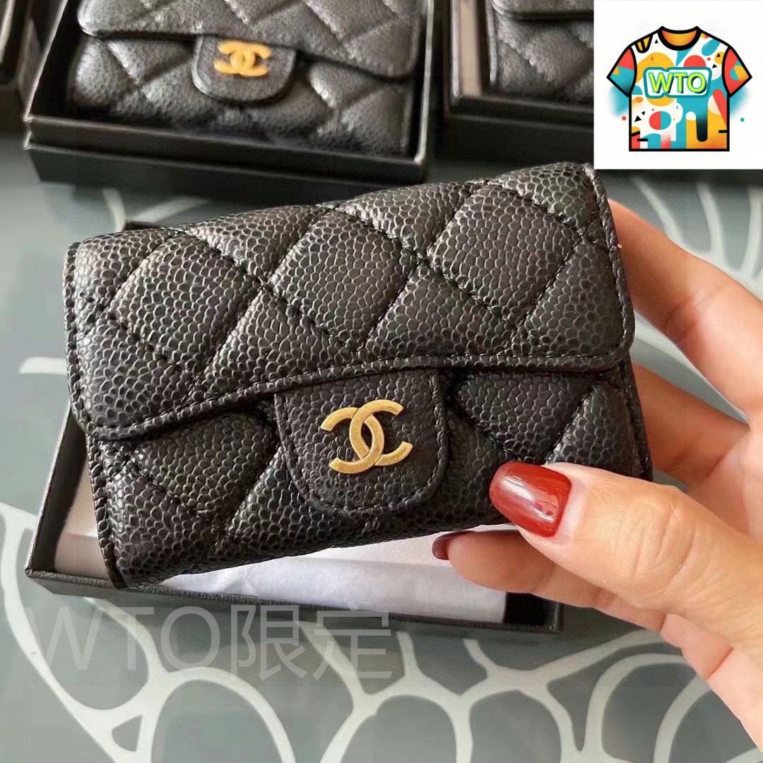 今日 Chanel シャネル オルガンカードケース キャビアレザー使用 コンパクトで実用的