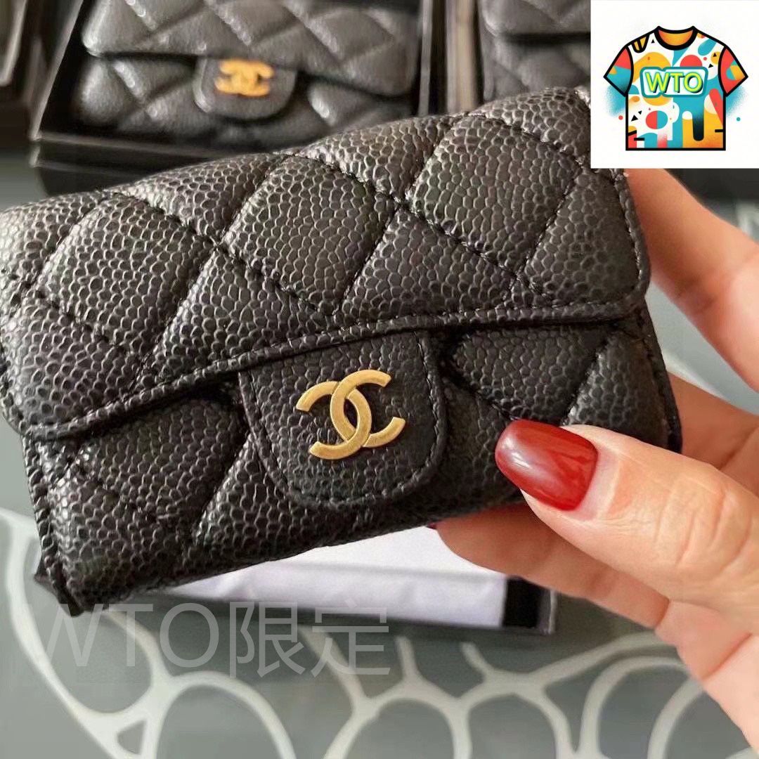 今日 Chanel シャネル オルガンカードケース キャビアレザー使用 コンパクトで実用的