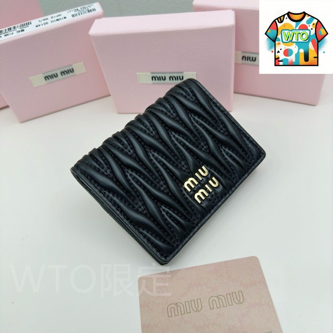 WTO通販 Miu ミューミュー クラシック提花押し込みデザイン財布 輸入小羊皮の細やかな柔らかさを特徴とする-WTO輸入-VOW 64