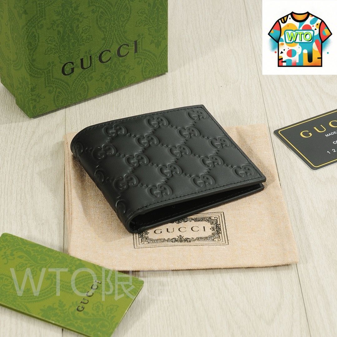 今日 Gucci グッチ メンズショート二つ折り財布 牛皮使用 シンプルで 感溢れる-WTO輸入2