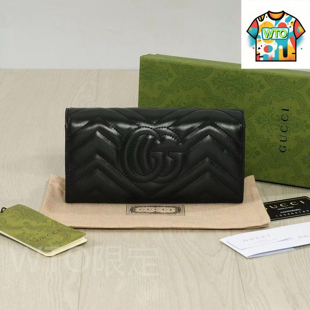 今日 Gucci グッチ マーモントシリーズ ロング財布 刺繍レザー製でレトロ金色金属 を備える-WTO輸入2