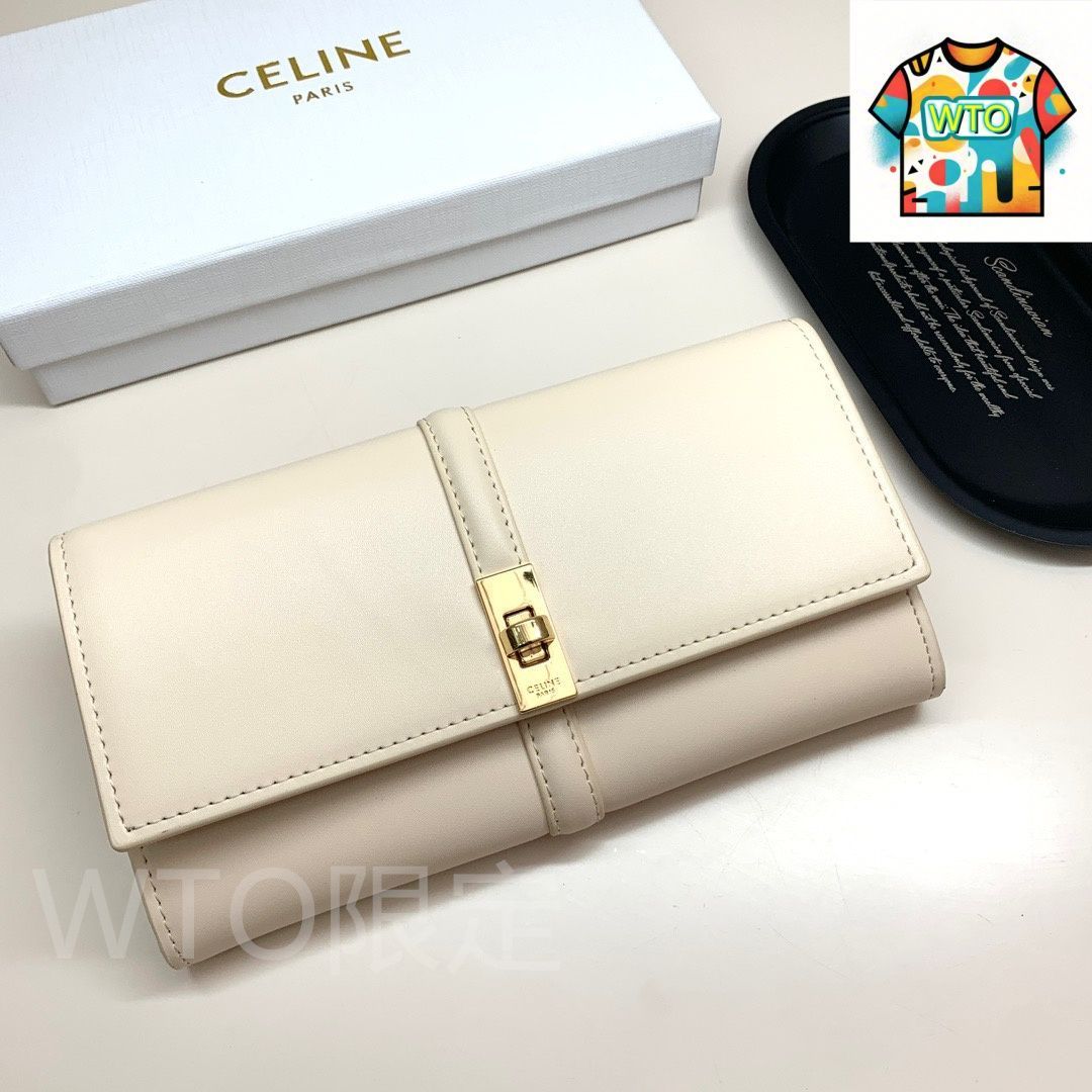今日 Celine セリーヌ ショート財布シリーズ 頭層の牛皮を使用