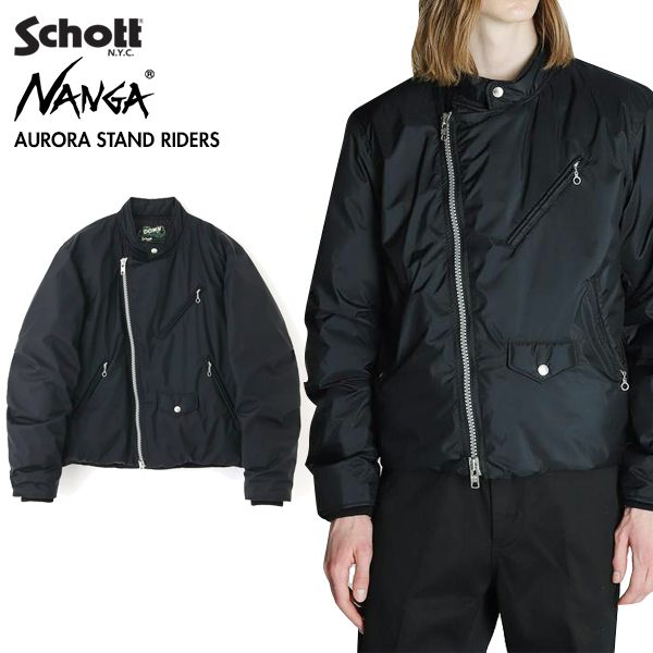 SCHOTT ショット x NANGA ナンガ 782-4253004 オーロラスタンド ライダース AURORA SATND RIDERS BLACK S