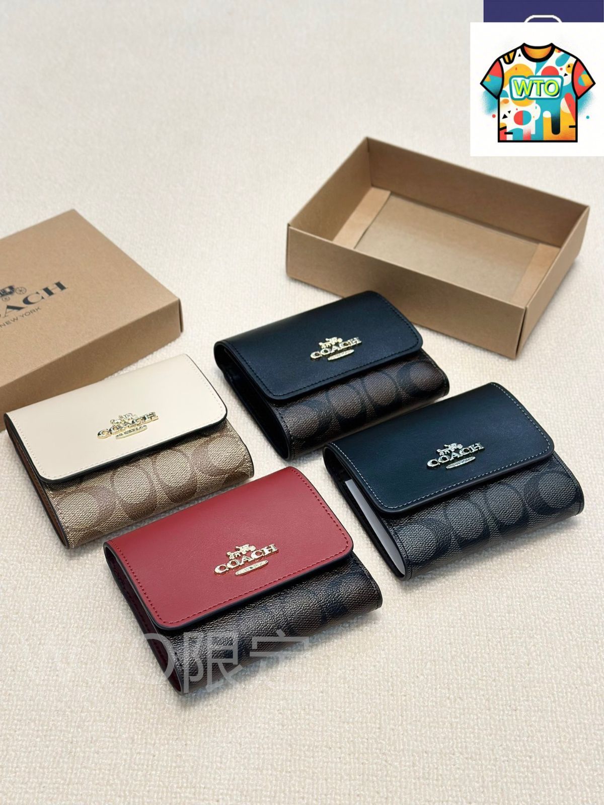 今日 Coach コーチ クラシック三つ折り財布 原版牛皮使用 精美デザインと優れた手触り-WTO輸入2