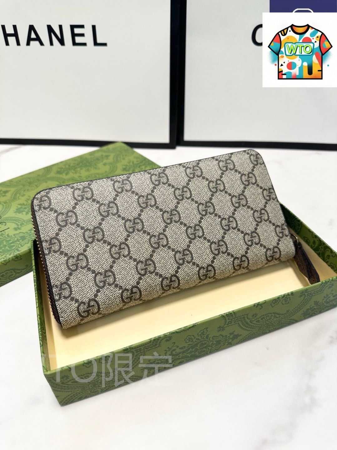 今日 Gucci グッチ 最新シングルジッパーハンドウォレットシリーズ 牛皮とPVCを採用する