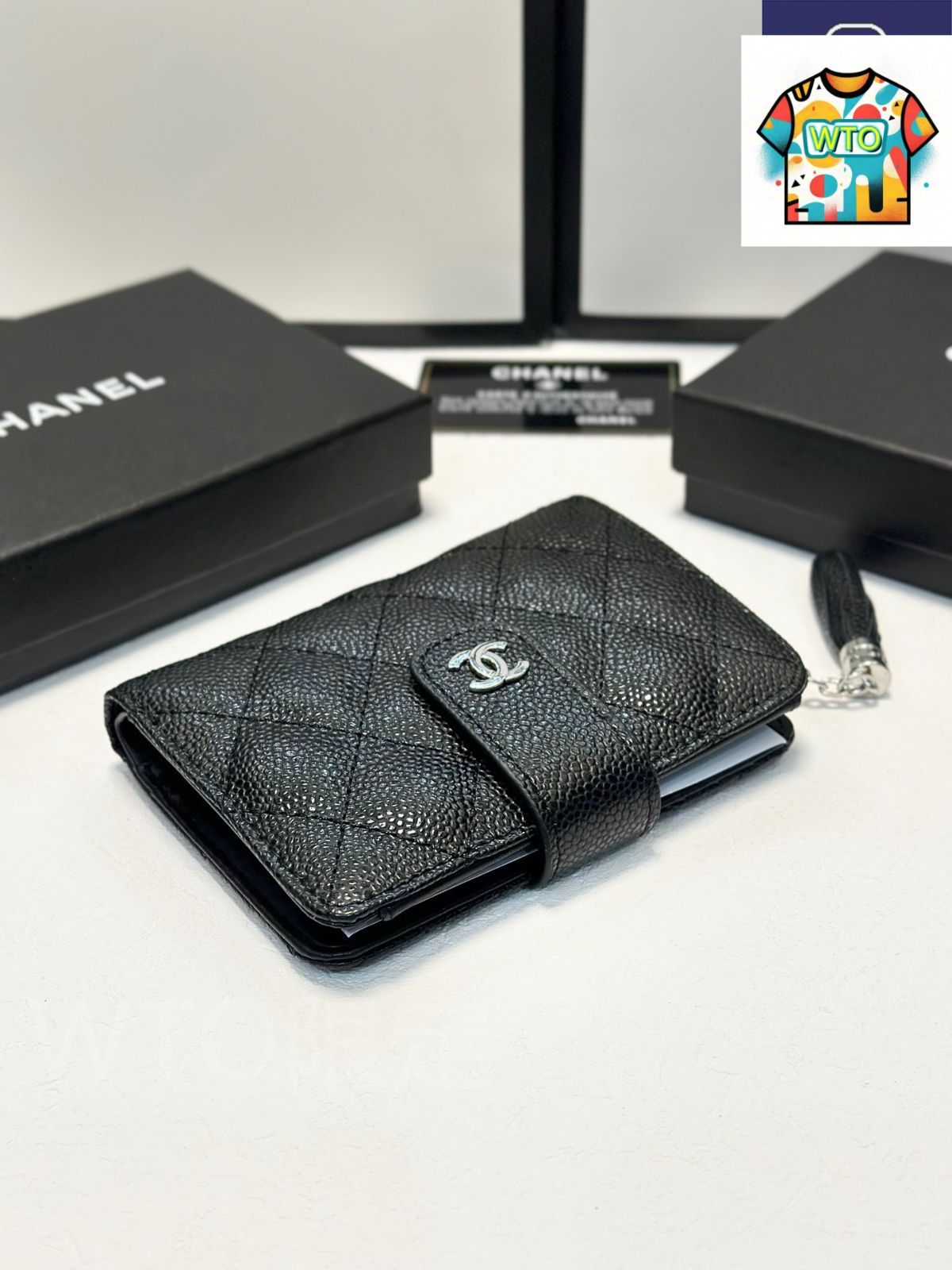 WTO通販 Chanel シャネル ショート財布 頭層小羊皮使用 仕上がり精巧で内部収納充実 高実用性を備える-WTO輸入-CMH 34 財布 キッズファッション小物 ベビー キッズ