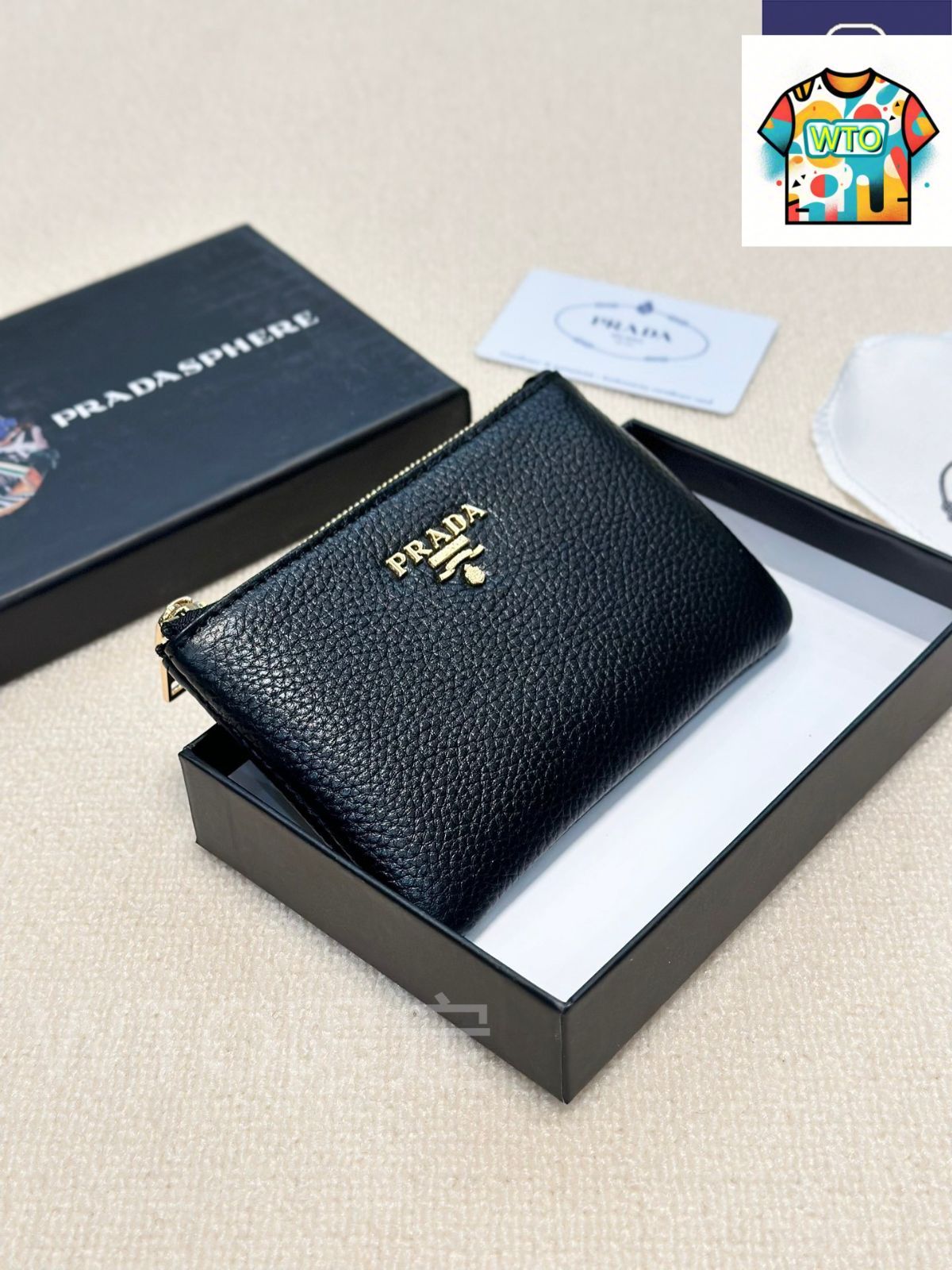 今日 Prada プラダ コインケースシリーズ 牛皮を採用する