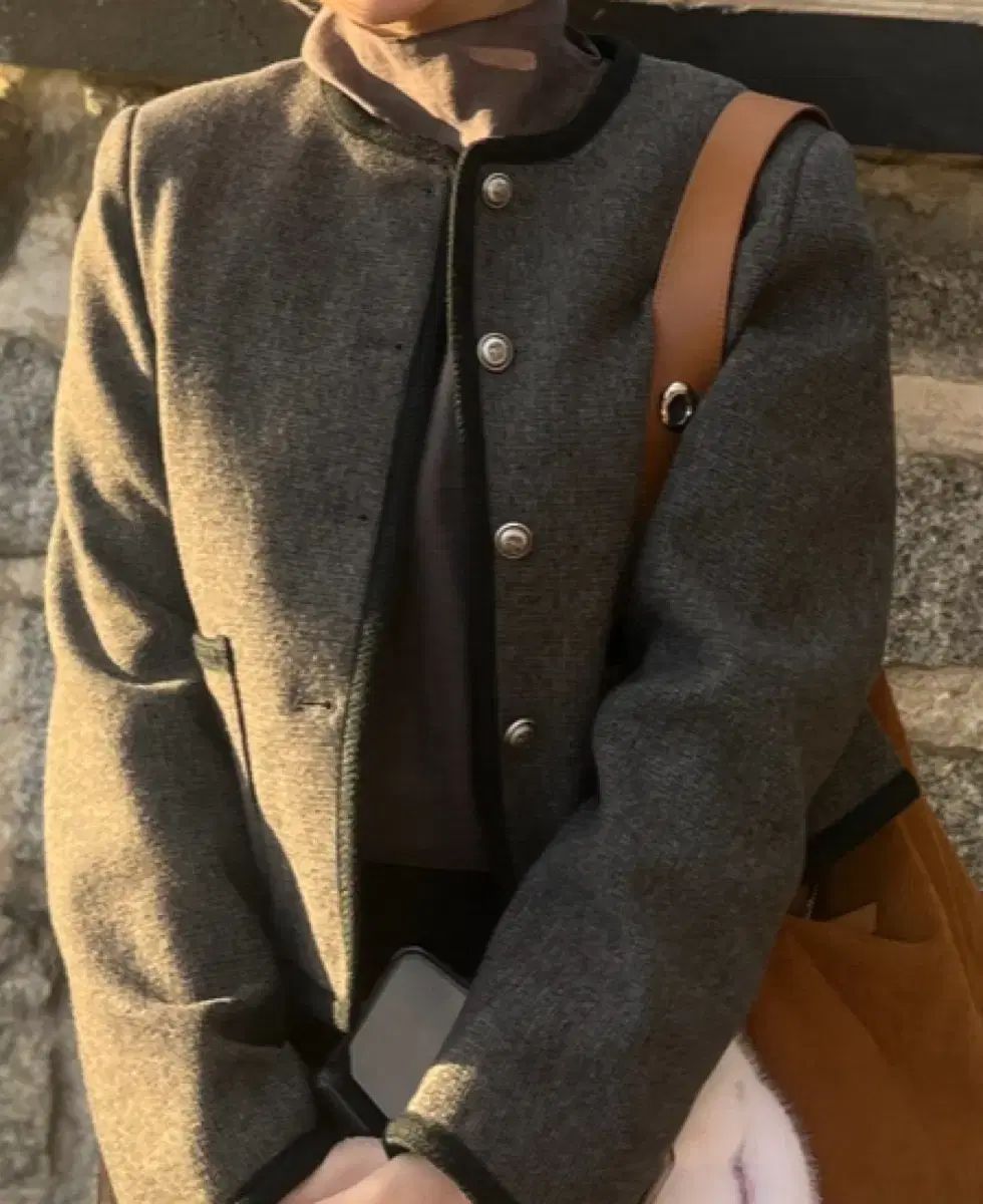 グレーウールツイードジャケット