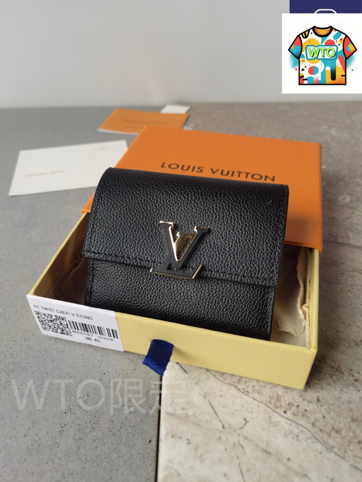 今日 Louis Vuitton ルイヴィトン 小牛皮製でロゴを飾った封筒型フラップ付き 実用的な収納を備える WTO輸入2 コンパクト 暗所対応