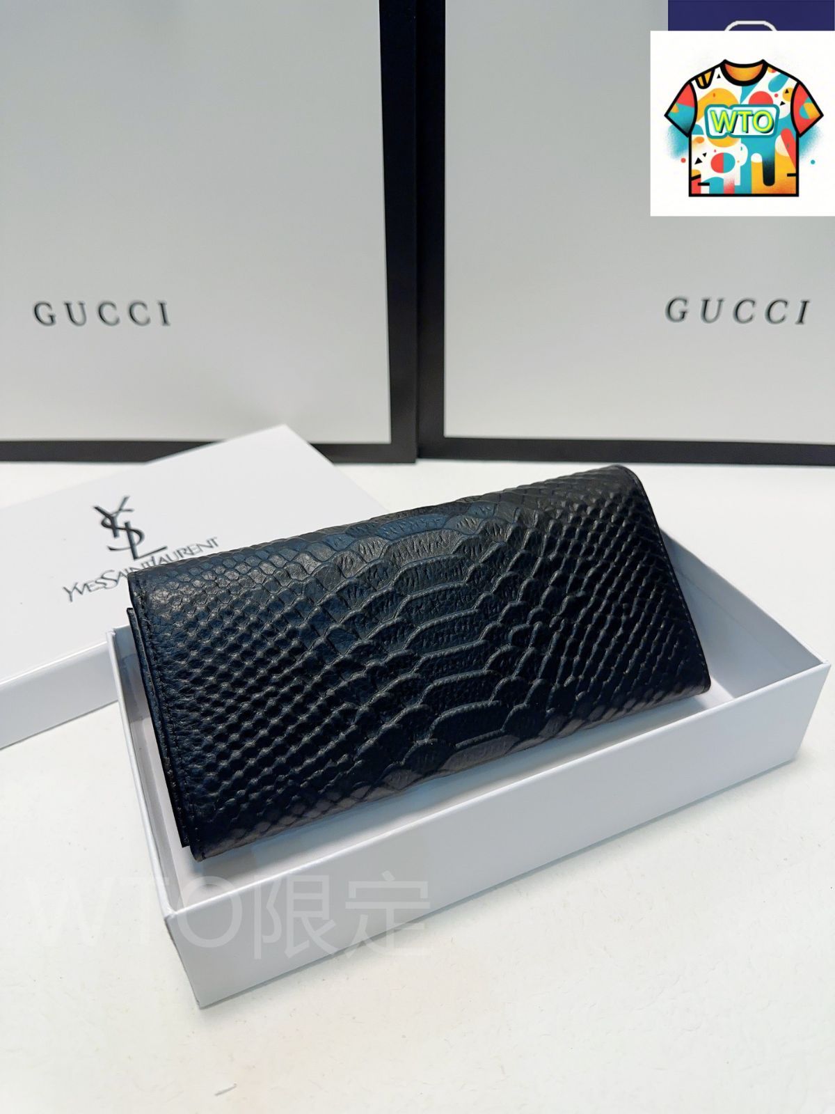 今日 YSL セイントローラン クロコダイル柄小牛皮財布 質感に優れ スタイリッシュなデザイン-WTO輸入2