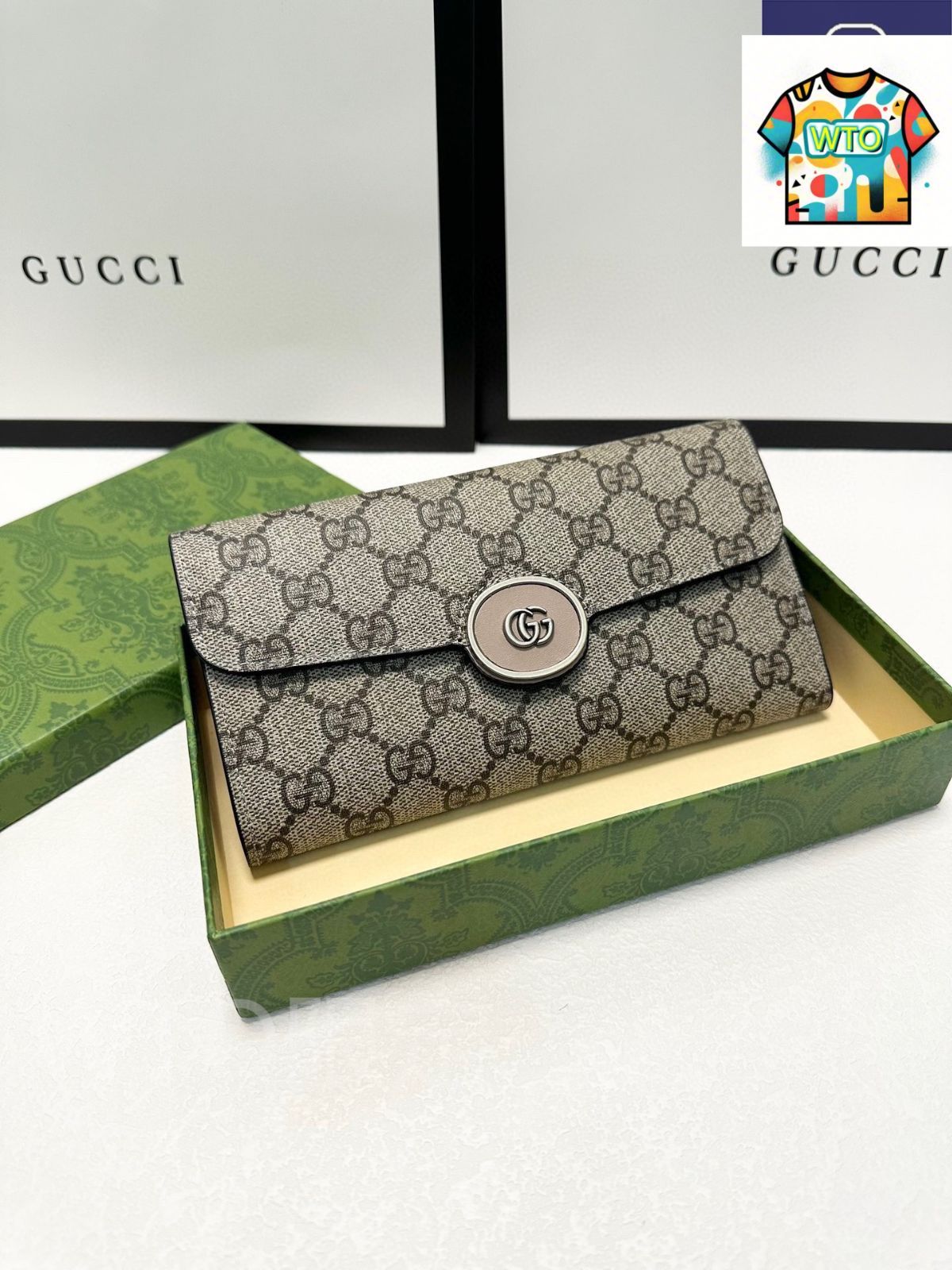 今日 Gucci グッチ オリジナル素材二つ折り財布 スタイリッシュで実用的 仕上げ精良-WTO輸入2
