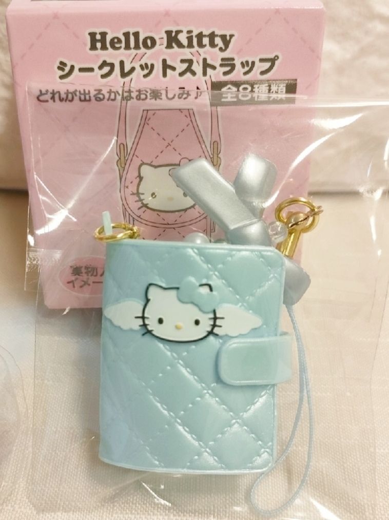ハローキティ ミニチュアキルト シークレットストラップ 水色手帳 新品