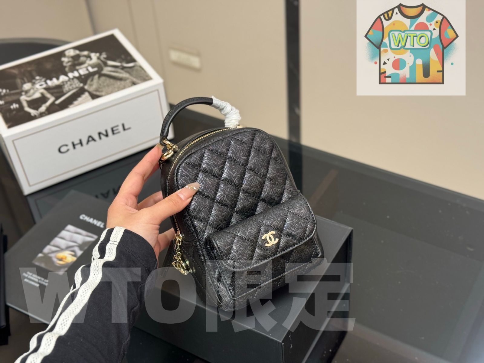 今日 Chanel 24c ミニバックパック ブラック レザー サイズ 13×18cm 今の在庫は 価格 -WT0輸入
