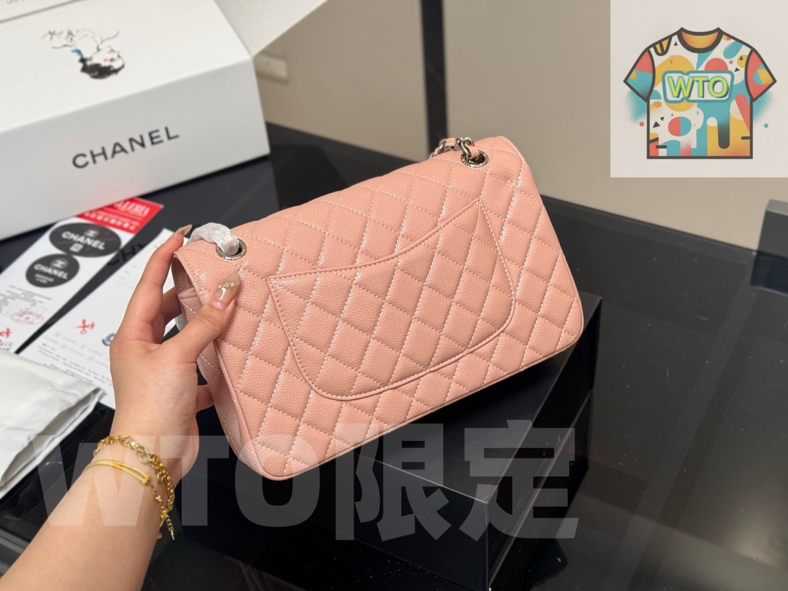  今日 CHANEL CF 25 cm トップグレード サーモンレザー クラシックフラップバッグ-WT 0輸入 その他 バッグ