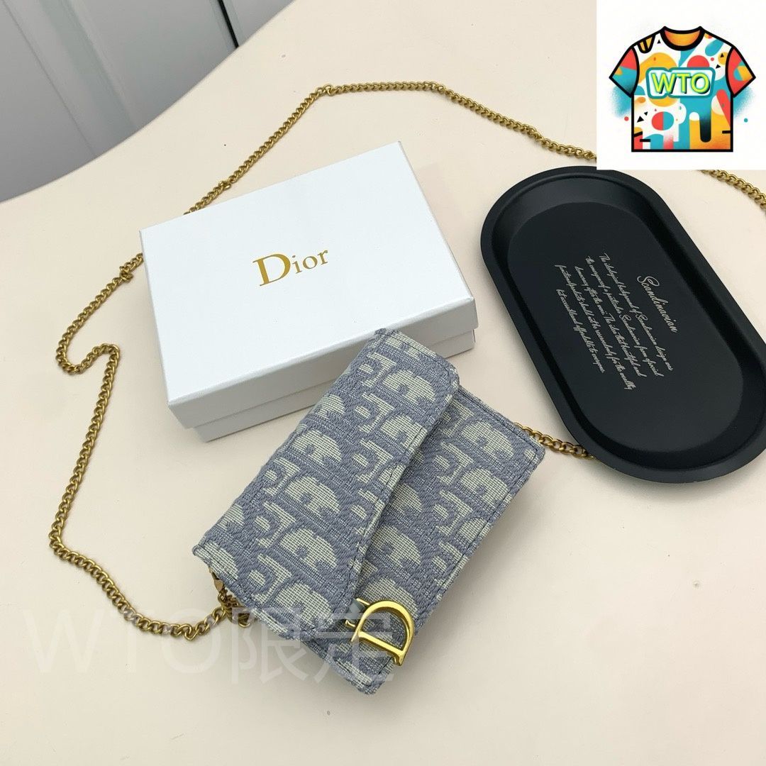 今日 Dior ディオール サドル シリーズ ウォレット オブリークプリントとDロゴの 金デザイン-WTO輸入2