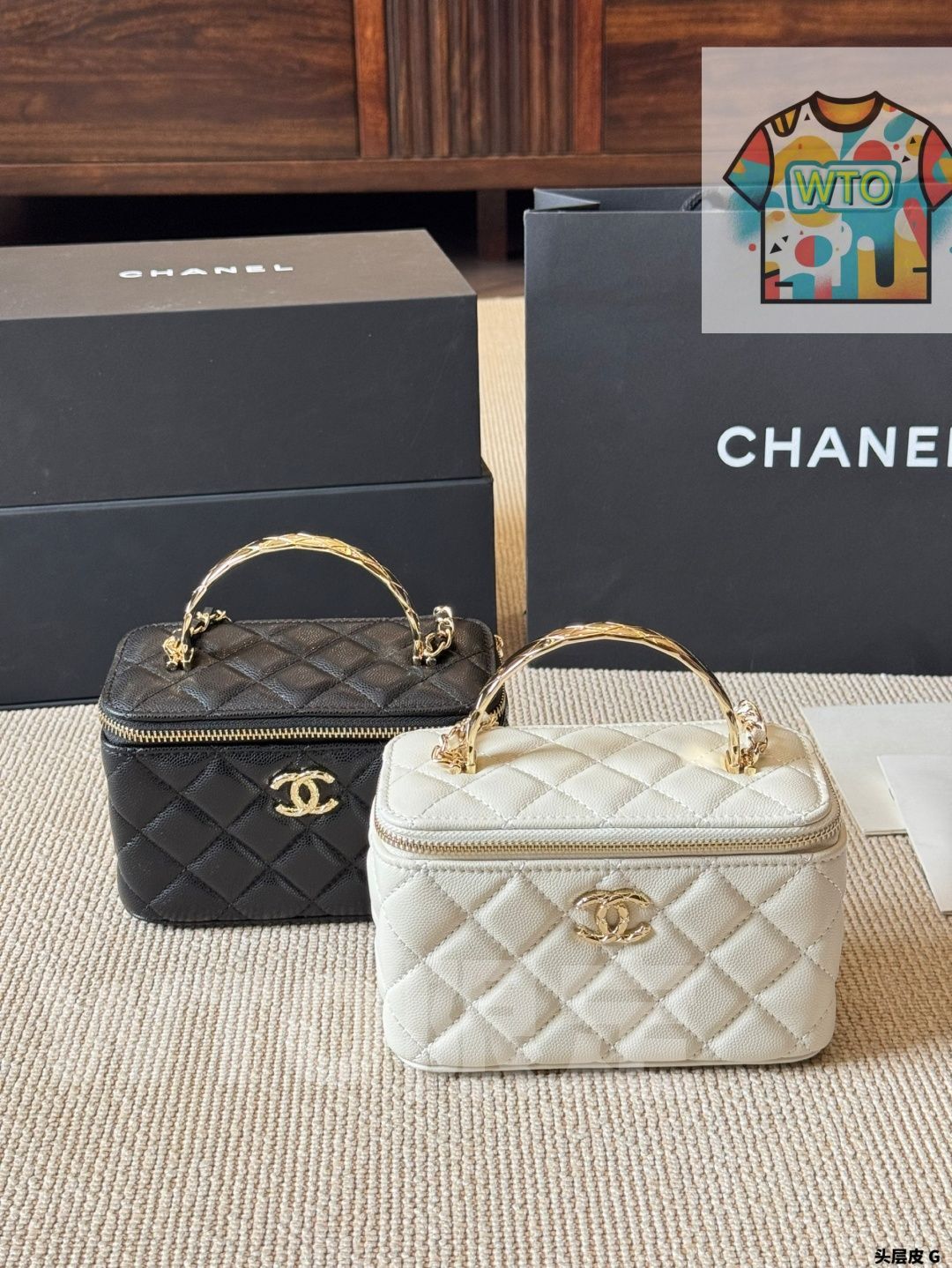 WTO通販 ヴィンテージシャネル化粧ボックスバッグ 17×11cm-WTO輸入-LRY51