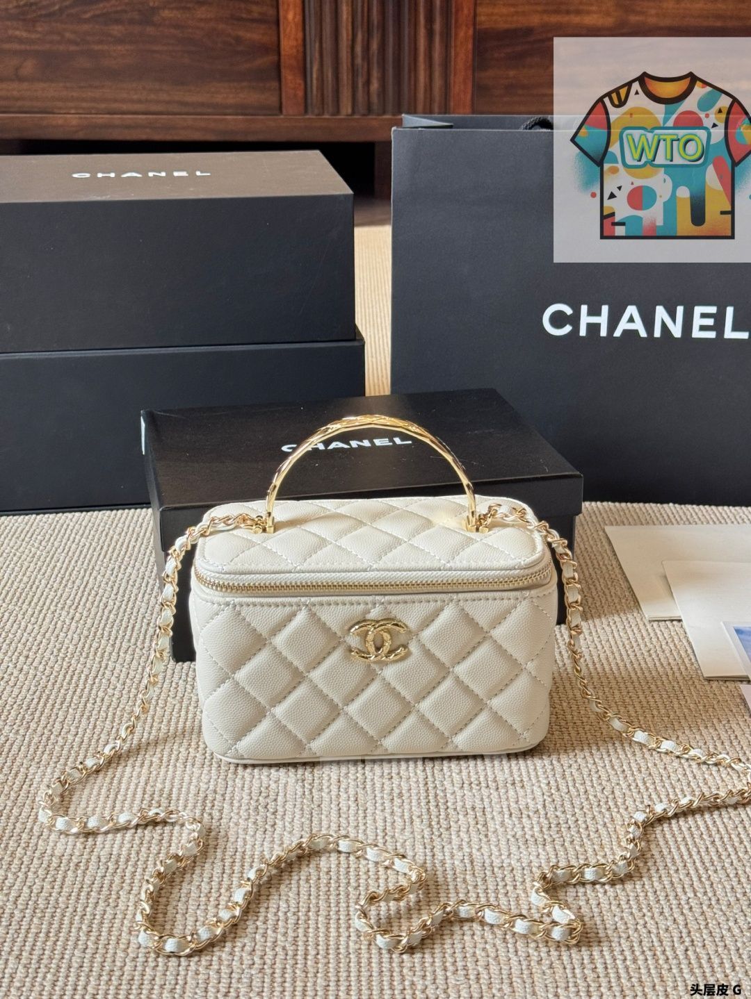 WTO通販 ヴィンテージシャネル化粧ボックスバッグ 17×11cm-WTO輸入-LRY51