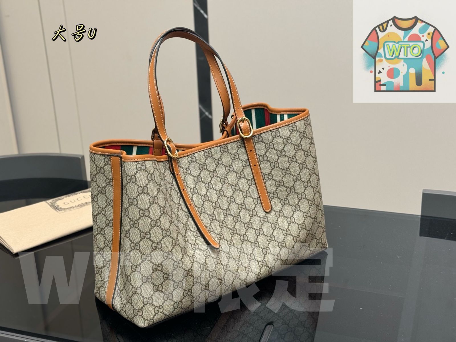 登場 Gucci GG Tote バッグ 39.25cm ハンドル - ショルダーバッグ-WTO輸入-GJA31