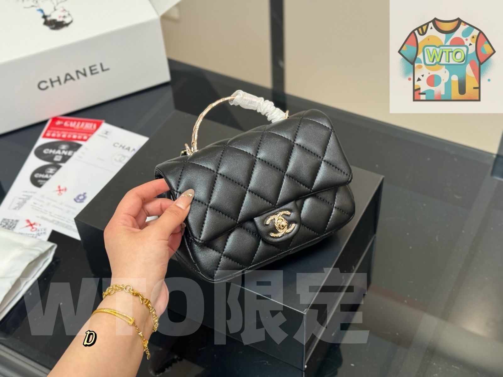 今日 Chanel 25P ブラックゴールド ハンドルバッグ 在庫 価格です -WT0輸入-WTO輸入2
