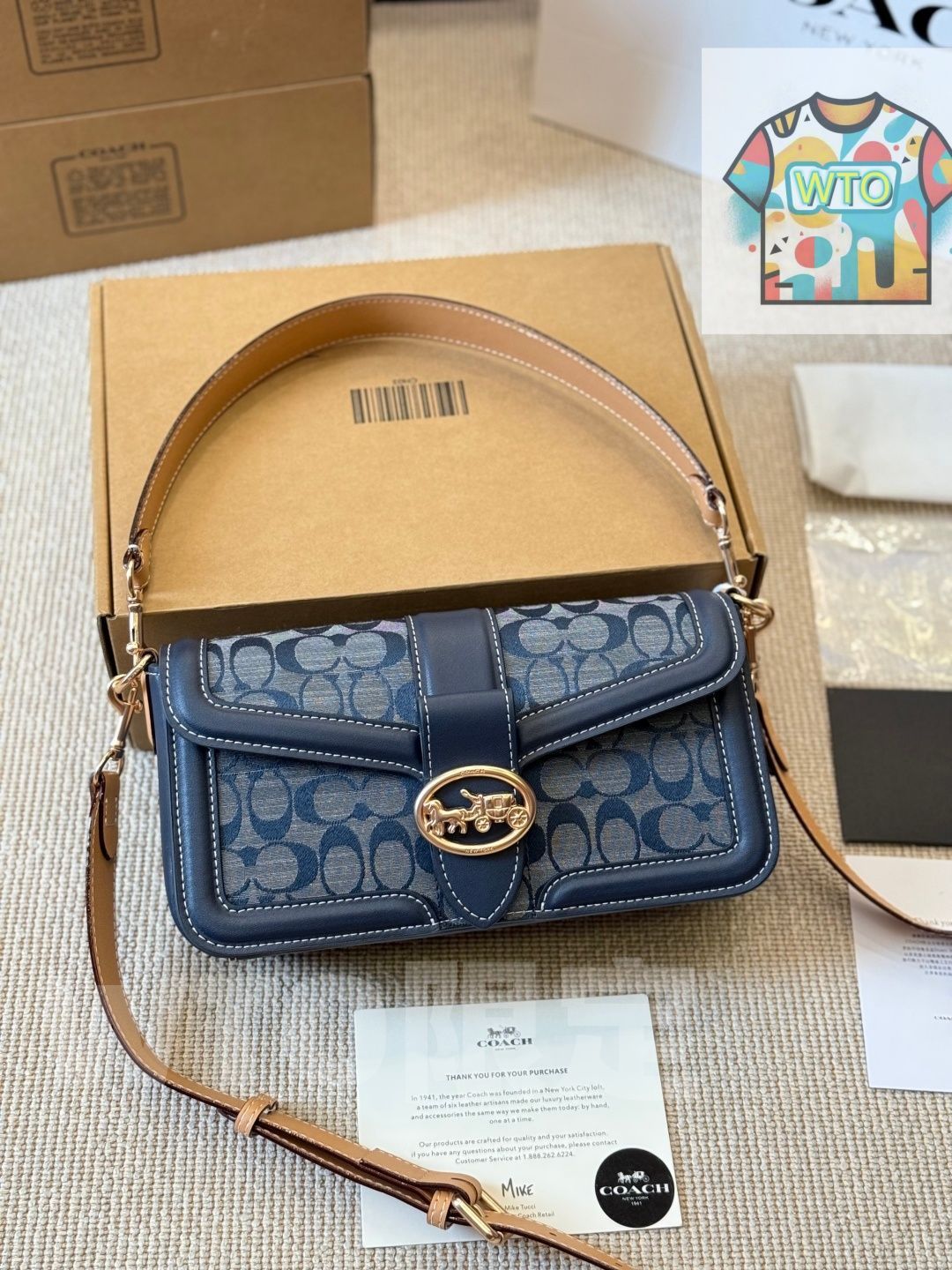 今日 Coach Georgie Colorblock Rivet Messenger Bag - コーチ ジョージー ブロック リベット メッセンジャーバッグ～3 way 使い方 × 個性的なデザインと大容量～ -WTO輸入2