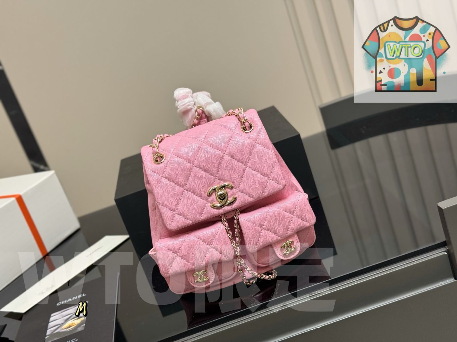  WTO通販 CHANEL Duma バックパック 23 P ブラック - ゴールド 小青蛙柄 今在庫 価格-WTO輸入-EJO 19 その他 バッグ