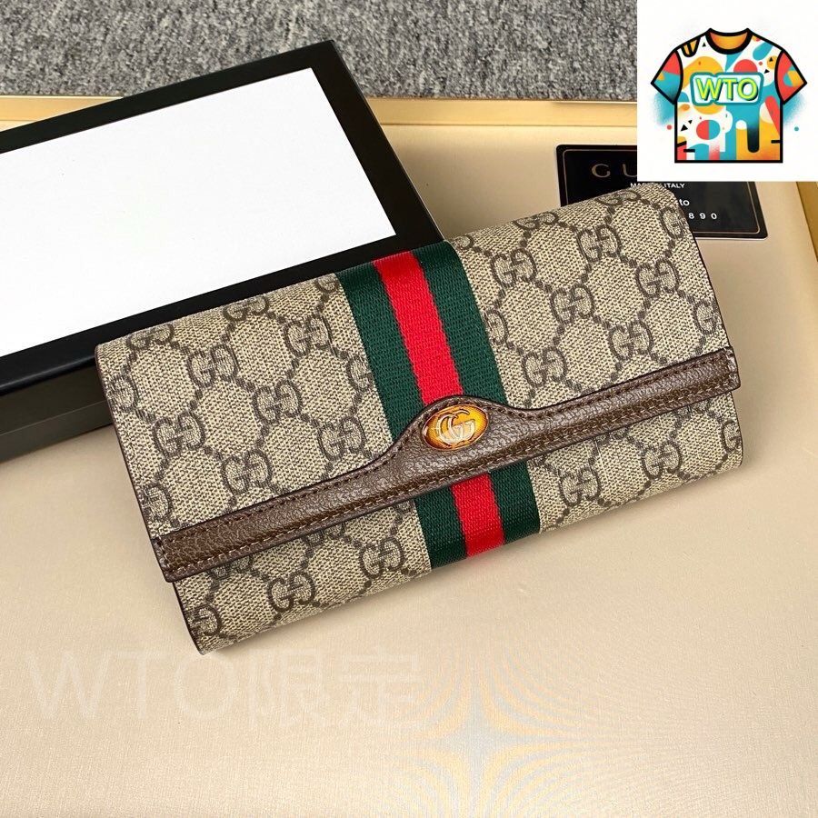 WTO通販 Gucci グッチ カウンターモデルウォレット レザー製 海外特注ハードウェア搭載 精巧な油辺仕上がりで肩掛け -WTO輸入-CBJ 67