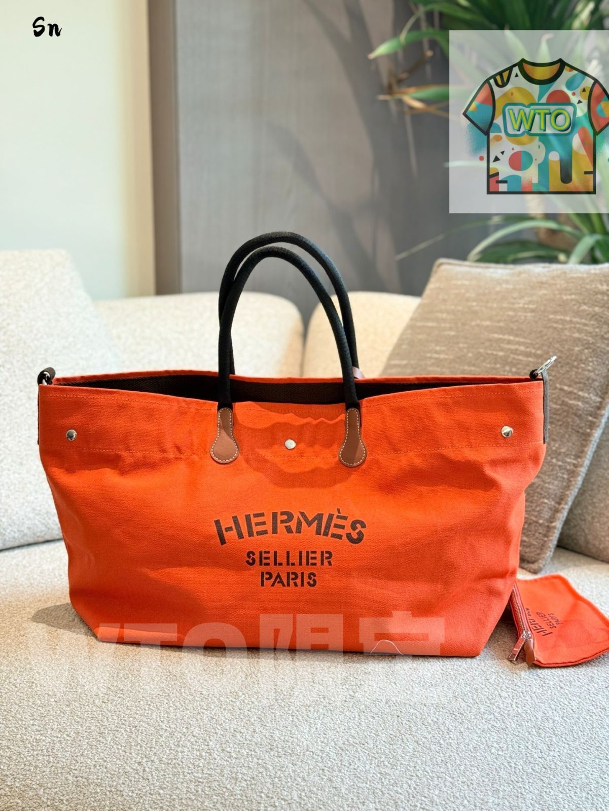今日 Herm s キャンバス ショッピングバッグ 45cm 在庫 価格です -WT0輸入