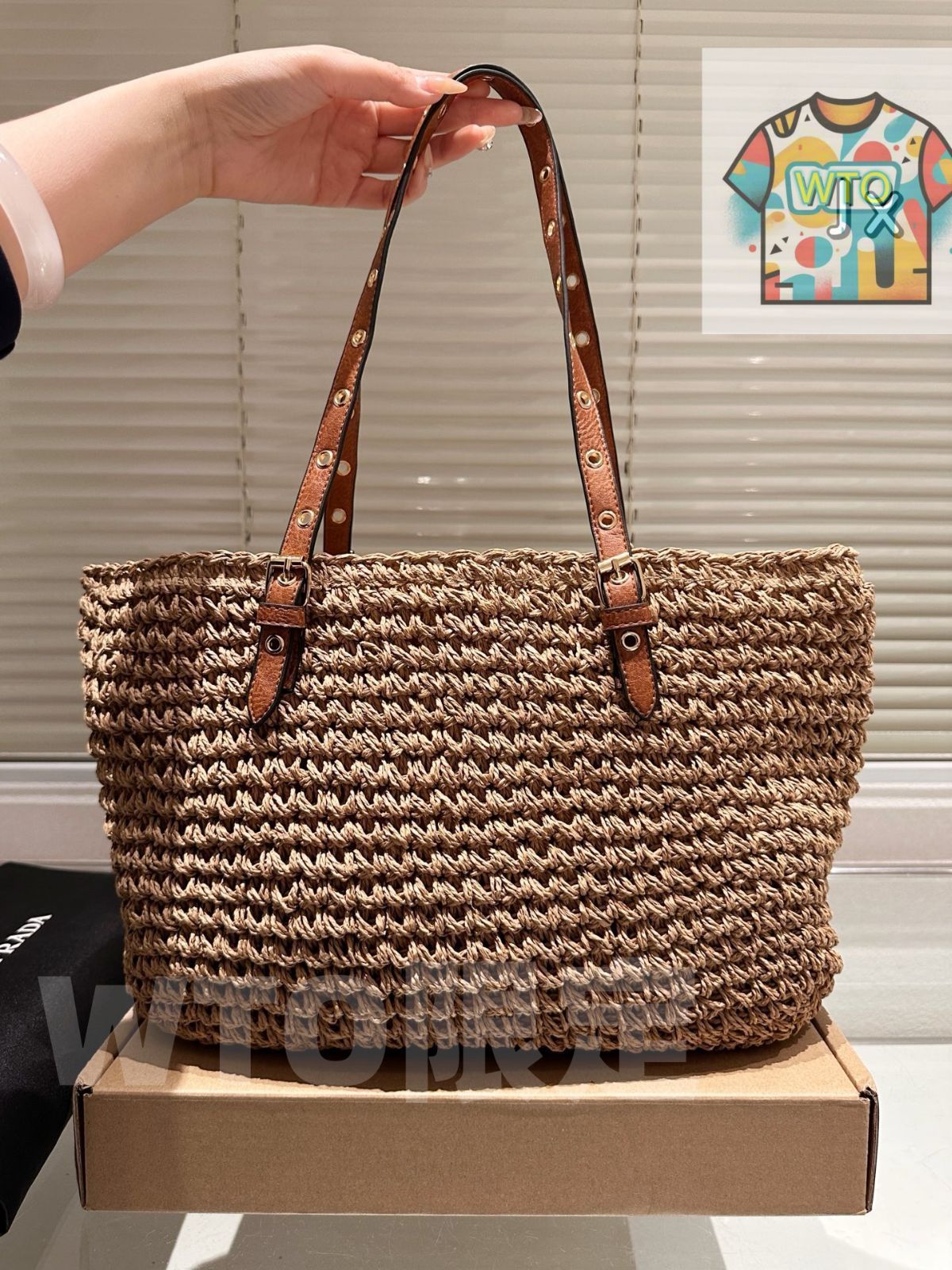 今日 Prada Raffia Shopping Bag 35 cm プラダ ラフィア ショッピングバッグ 在庫 価格-WTO輸入2