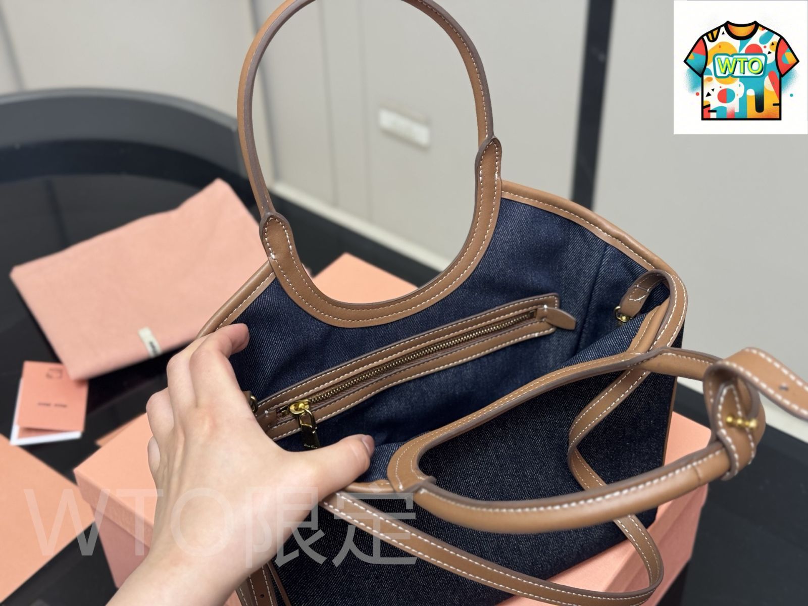 キャンバス製 抽ひもデザイン