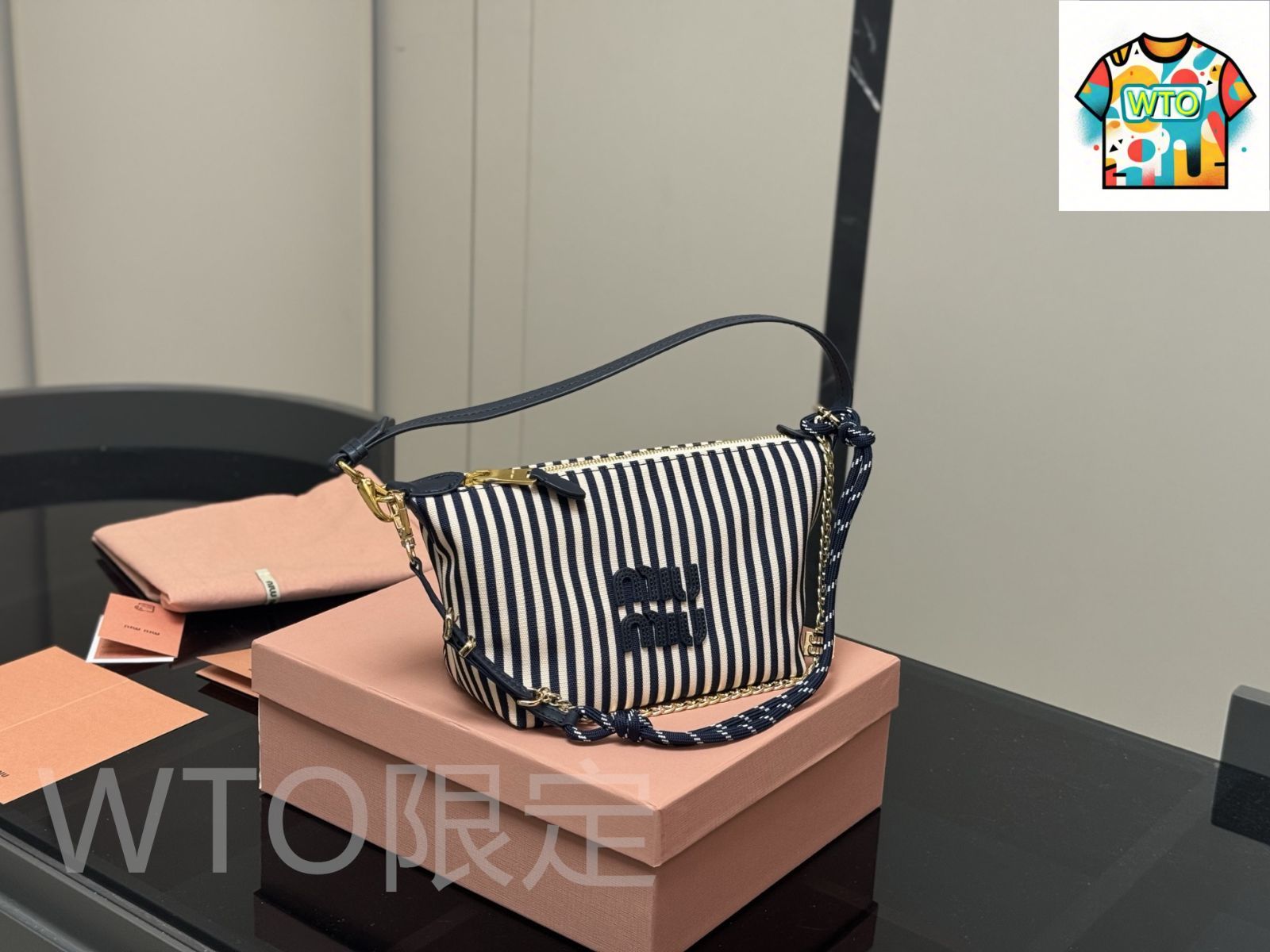 今日 Miu Miu ミュウミュウ キャンバス ランチボックスバッグ サーフコード付き 高い実用性と百搭性