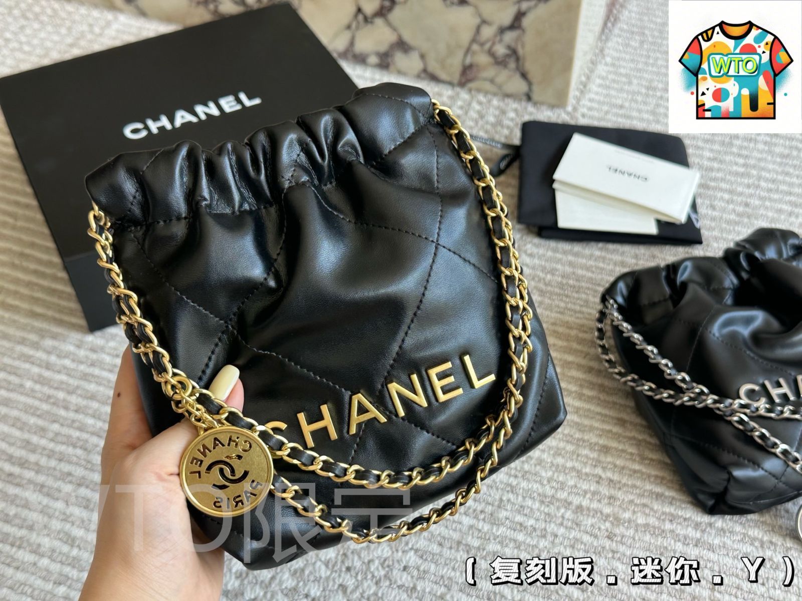  WTO通販 Chanel シャネル ミニ22バッグ リメイクモデル 柔らかい小牛皮使用 キュートで軽量-WTO輸入-ZXN 35 ハンドバッグ バッグ