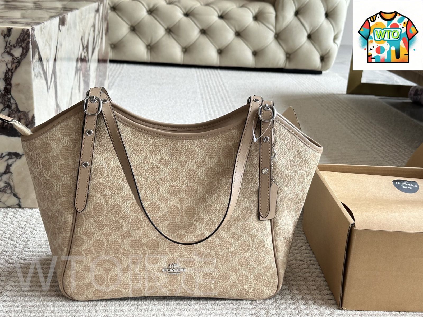 WTO通販 Coach コーチ クラシックロゴ トートバッグ 四季を通じて使いやすいデザイン-WTO輸入-PNE29