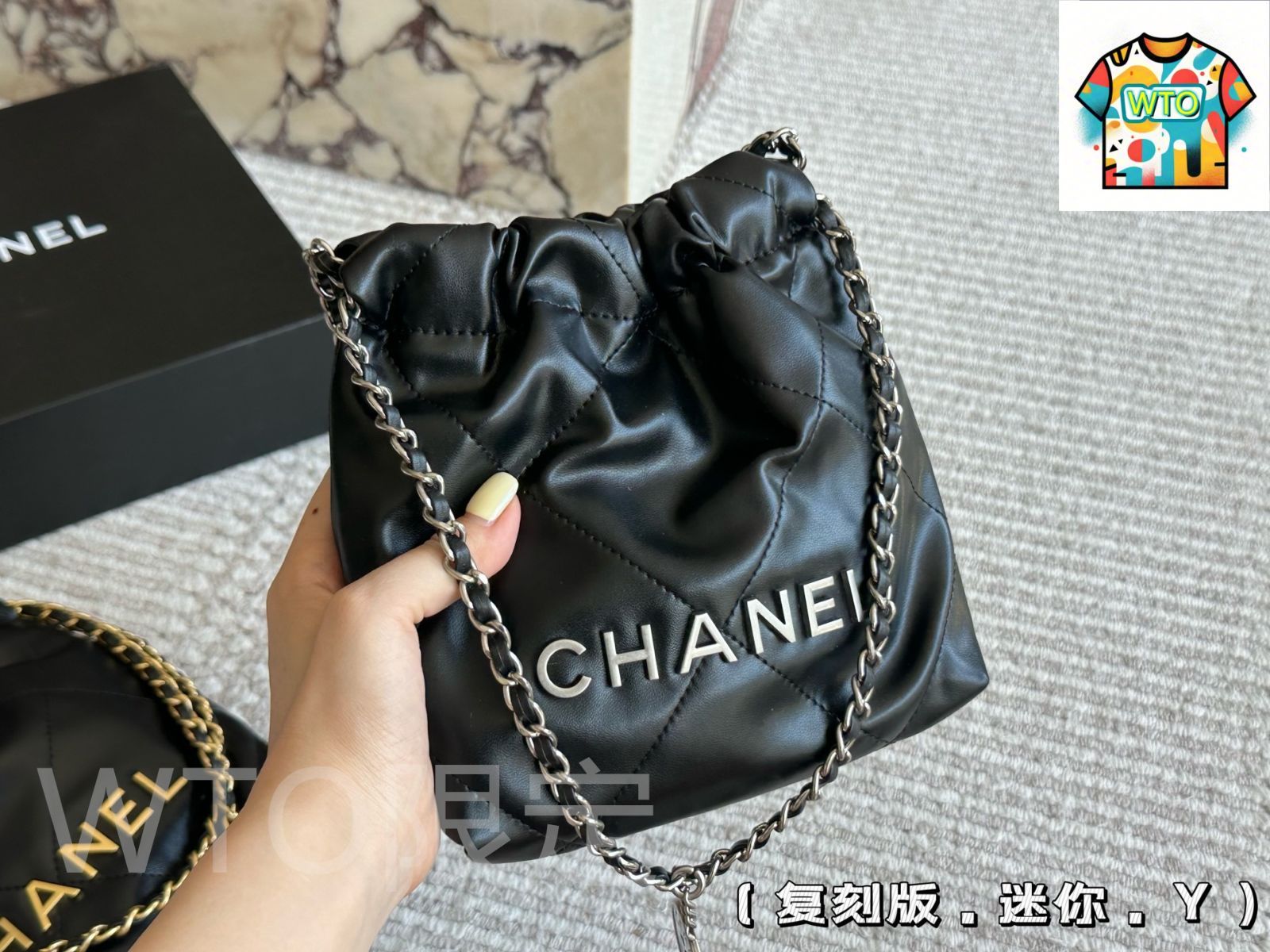 WTO通販 Chanel シャネル ミニ22バッグ リメイクモデル 柔らかい小牛皮使用 キュートで軽量-WTO輸入-ZXN35