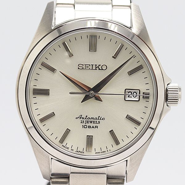 級 稼働 セイコー メカニカル 4R35-03X0 AT 自動巻 シルバー文字盤 メンズ腕時計 5085300 10NBT ABC16928 SMZ