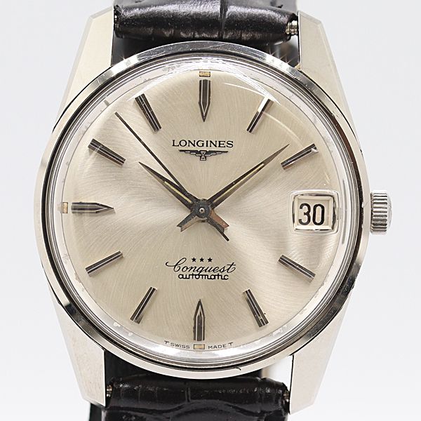 級 稼働 ロンジン コンクエスト メダリオン AT 自動巻 シルバー文字盤 メンズ腕時計 0020900 10BJT ABC17124 SMZ