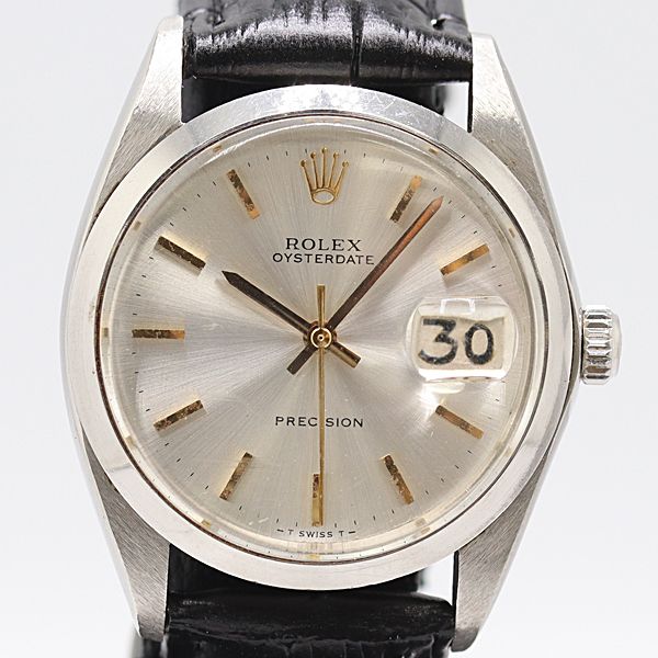 級 稼働 ロレックス オイスターデイト 6694 2-69150 手巻 銀文字盤 メンズ腕時計 3046120 10 TOT SMZ