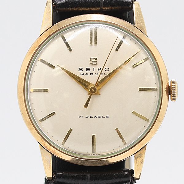 級 稼働 セイコー マーヴェル 14053 手巻 ホワイト文字盤 メンズ腕時計 4852100 10ANT ABC17126 SMZ