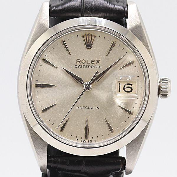 級 稼働 ロレックス オイスターデイト プレシジョン 6694 手巻 銀文字盤 メンズ腕時計 9006910 10OKT ABC17130 SMZ