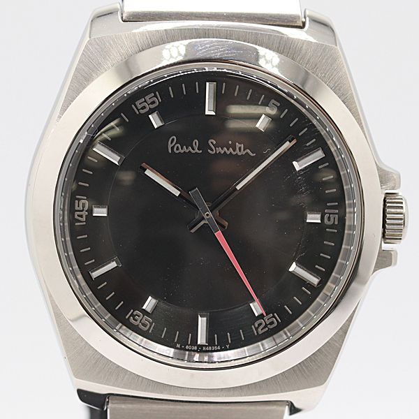 級 稼働 ポールスミス クローズドアイズ 6038-H24741 QZ 黒文字盤 メンズ腕時計 8008000 10ANT ABC17132 SMZ