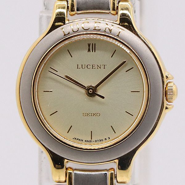 級 稼働 セイコー ルーセント QZ シャンパン文字盤 4N21-0240 レディース腕時計 3456000 10BJY ABC 17144