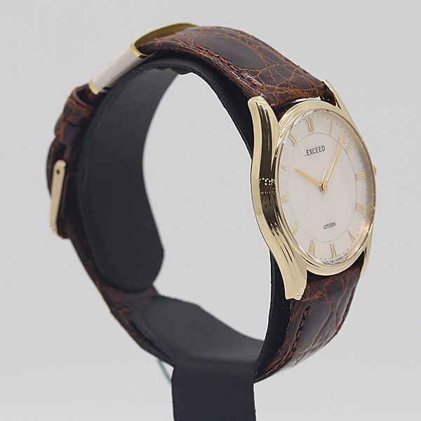 稼働 シチズン エクシード 0321-C 30421 シェル文字盤 QZ メンズ腕時計 3456000 10 BJY KTU