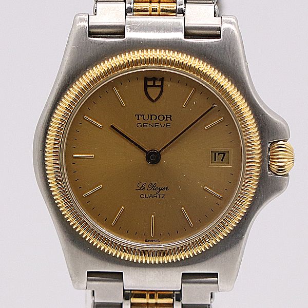 級 稼働 チュードル ラ ロイヤル QZ ゴールド文字盤 メンズ腕時計 5418600 10PRT KMR ABC 17155