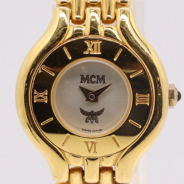 級 稼働 MCM QZ シルバー文字盤 バングル レディース腕時計 2000000 NSK KMR ABC 17163