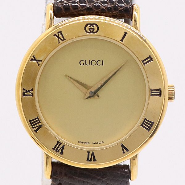 級 稼働 グッチ QZ ゴールド文字盤 3000.2L レディース腕時計 0275000 10ANT KMR