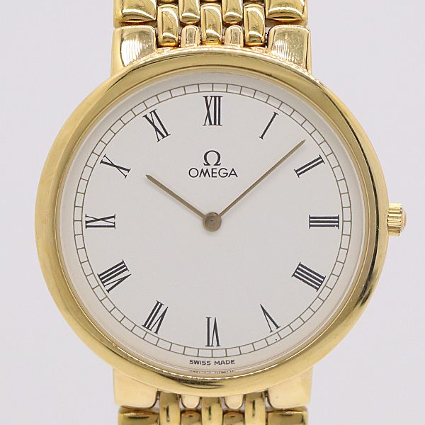 級 保付 稼働 オメガ デビル QZ 白文字盤 メンズ腕時計 6371200 10ANT KMR ABC 17159