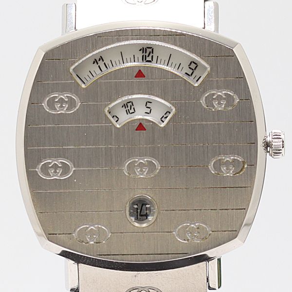 グッチ グリップ 157.4 QZ ホワイト文字盤 メンズ腕時計 0011100 10YBT ABC17198 SMZ