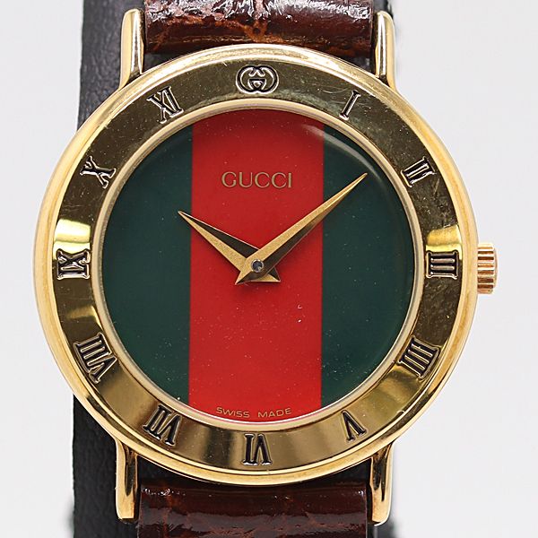 級 保 稼働 グッチ 3000.2.L QZ シェリーライン文字盤 レディース腕時計 0683100 10PRT ABC17186 SMZ
